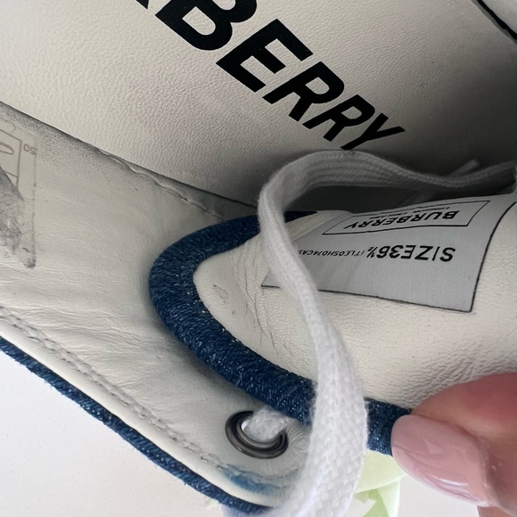 Burberry Blue Denim Sneakers - Picture 6 of 7